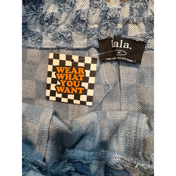 NWT LALA ORIGINAL Check Mate Textured Denim Maxi Skirt Womens Small M Blue Boho - Picture 13 of 13